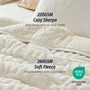 Jacquard Fleece Weighted Blanket Queen 15lbs,