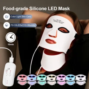Silicone LED Mask Face With Neck 7 Colors